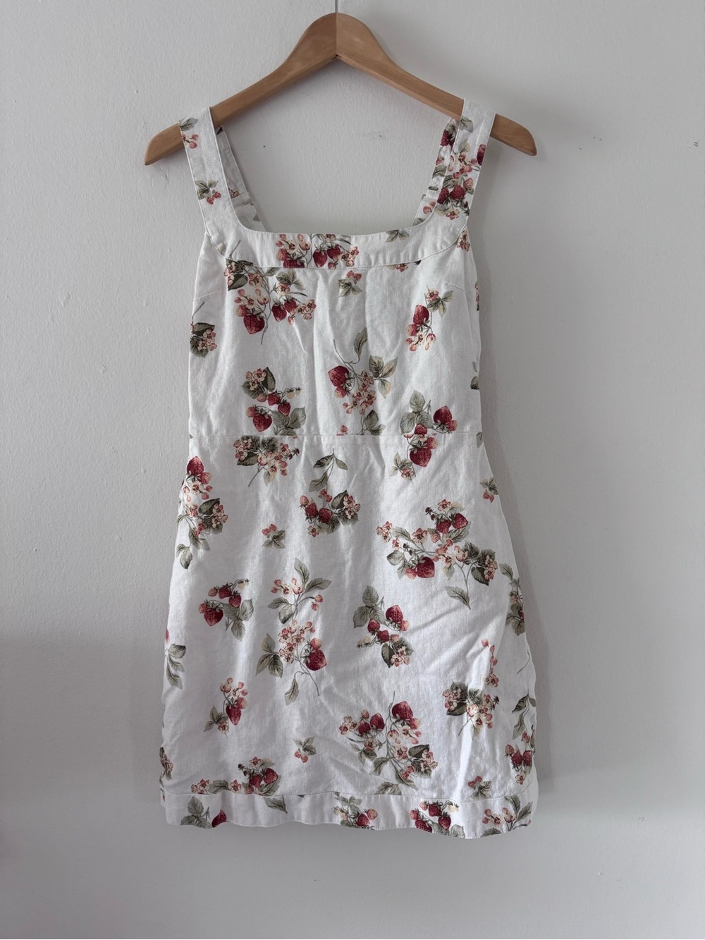 Abercrombie & Fitch MT Strawberry Mini Sun Dress Linen Cotton Cottagecore Strap